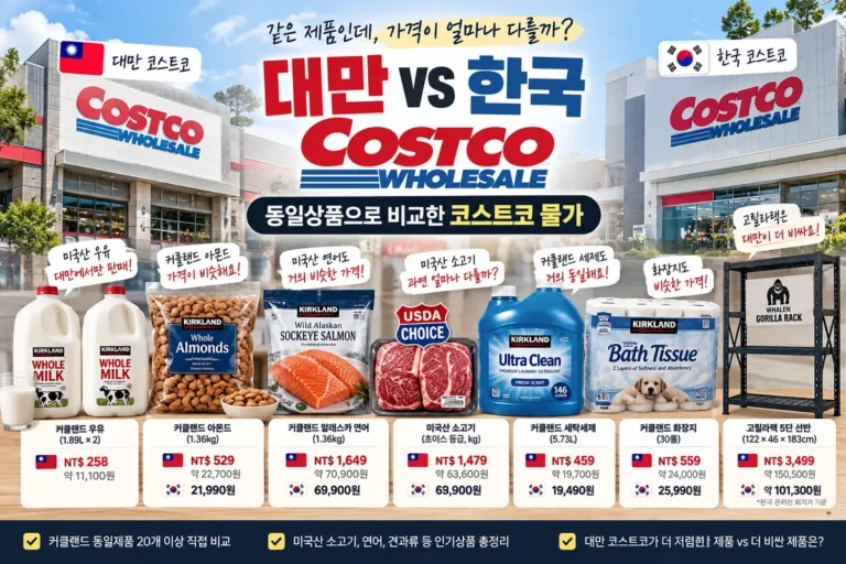 대만 코스트코 물가 한국 코스트코 가격 비교