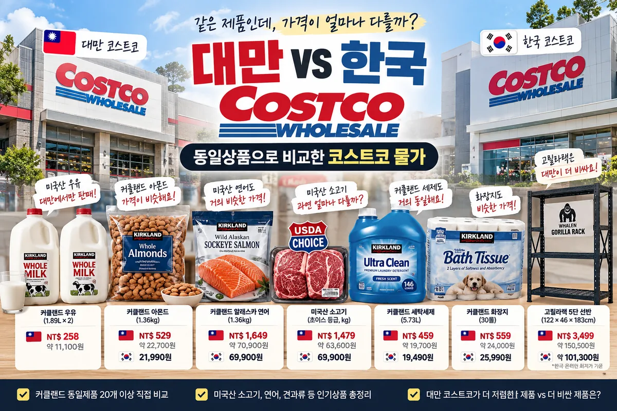 대만 코스트코 물가 한국 코스트코 가격 비교
