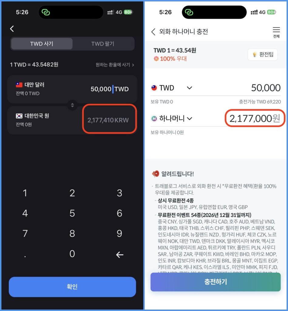 토스뱅크 트레블로그 환율 비교