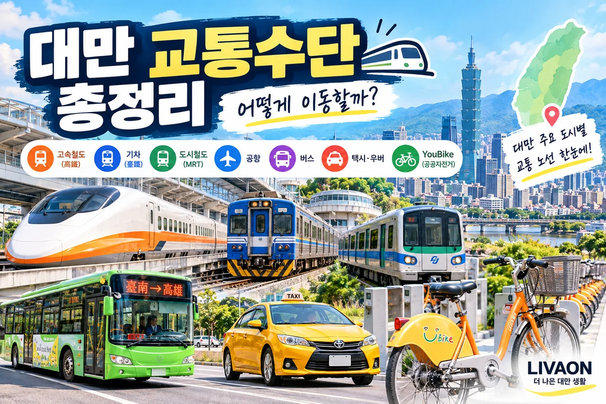 대만 교통수단 총정리 MRT 버스 기차 고속철도 자동차 비교